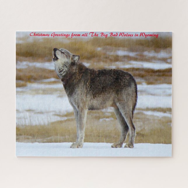 Puzzle Loups Hurleurs. Vœux de Noël (Horizontal)