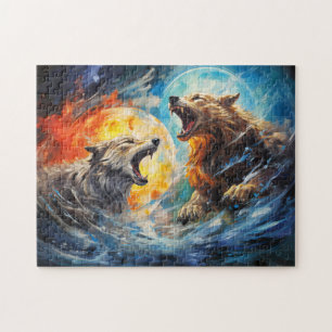 Puzzle Loups Sköll et Hati chassant lune et soleil