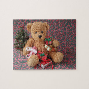 Puzzle L'ours en peluche avec de nombreux cadeaux de Noël