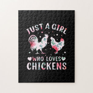 Puzzle Louvain de poulet Fille qui aime les poulets