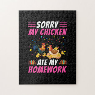 Puzzle Louvain de poulet Mon poulet a mangé mes devoirs