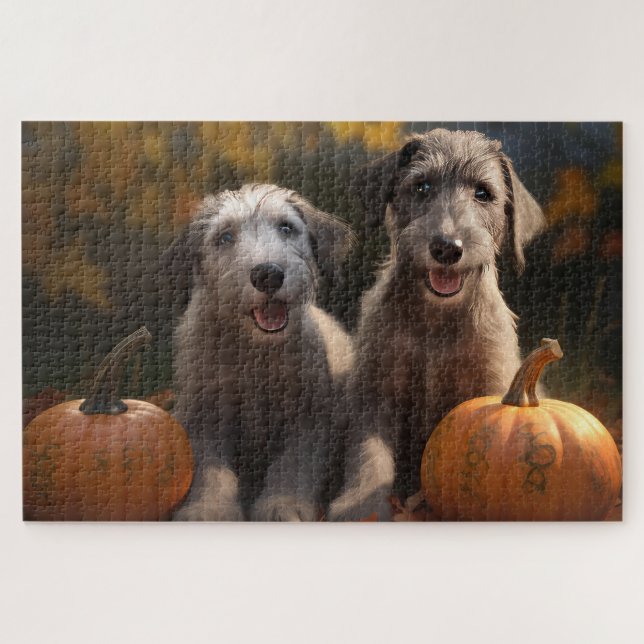 Puzzle Louveteau Borzoï Délice d'Automne Citrouille (Horizontal)