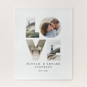 Puzzle Love 4 photo simple moderne cadeau personnalisé