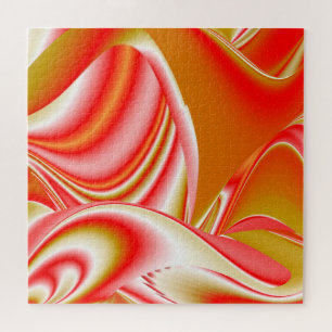 Puzzle Love and Gold Abstrait 3D Rainbowart