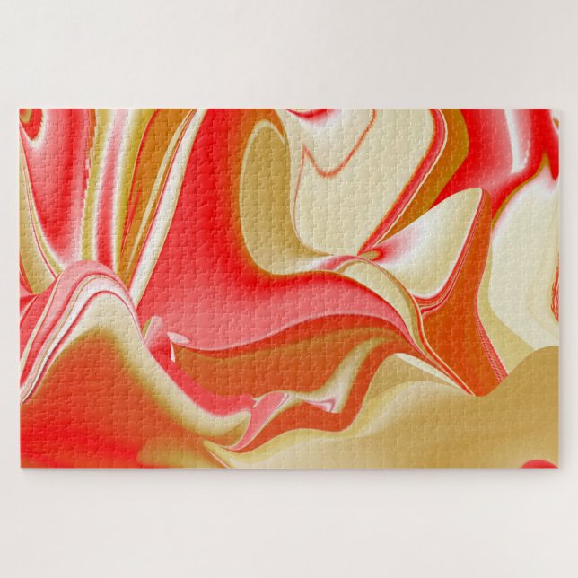 Puzzle Love and Gold Abstrait 3D Rainbowart (Horizontal)