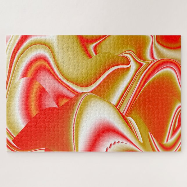 Puzzle Love and Gold Abstrait 3D Rainbowart (Horizontal)