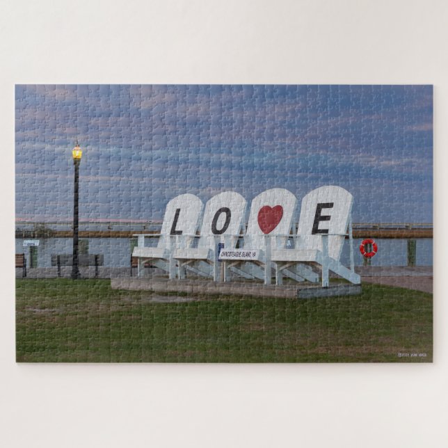 Puzzle "Love" au bord de mer de Chincoteague Island (Horizontal)