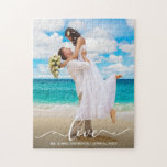 Puzzle Love Calligraphie Mariage Photo<br><div class="desc">Élégante calligraphie Script Amour Mariage Photo Jigsaw Puzzle</div>