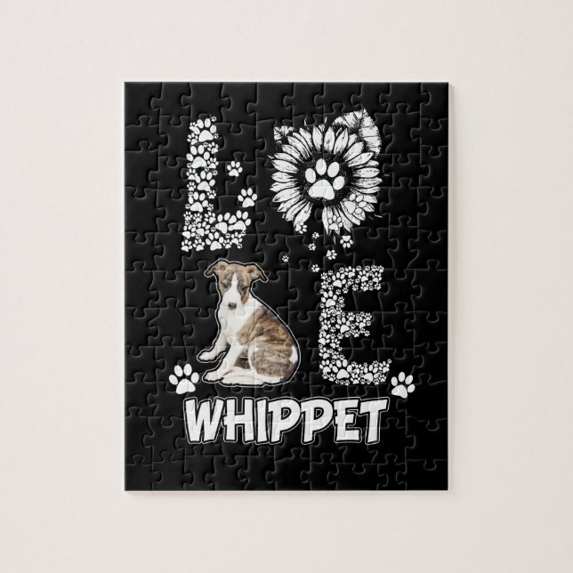 Puzzle Love cute Whippet (Vertical)