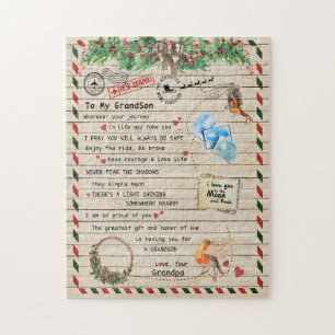 Puzzle Love Grandson Lettre À Mon Petit-Fils Je Suis Fièr