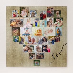 Puzzle Love Heart 29 Photo Collage Carré