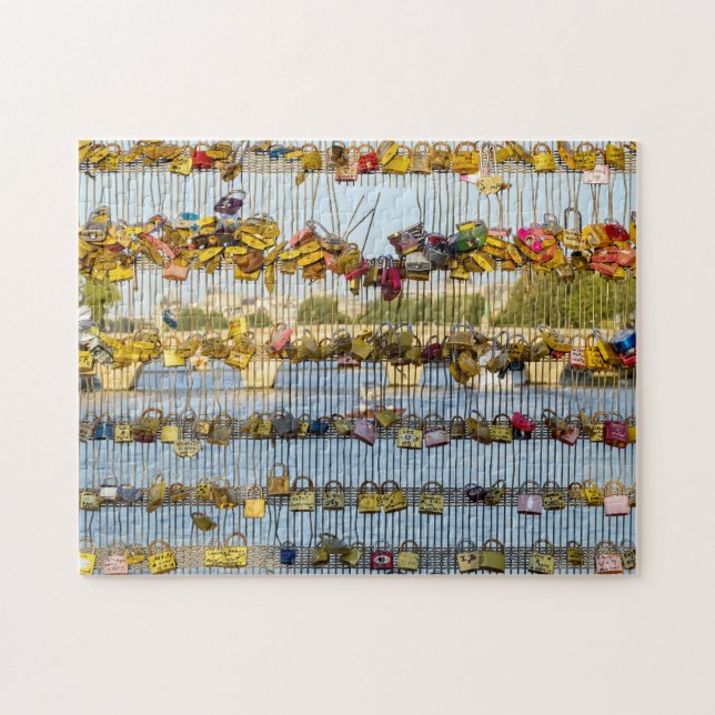 Puzzle Love padlocks sur Pont de Solferino - Paris, Franc (Horizontal)