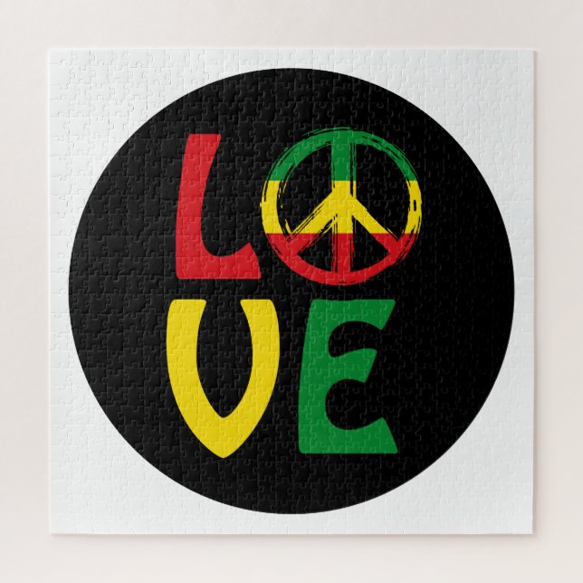 Puzzle LOVE Reggae avec symbole de paix (Vertical)