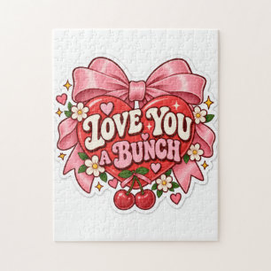 Puzzle Love You a Bunch Autocollant Rétro Coquette à Cœur