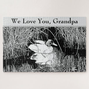 Puzzle Love You Grand-père Black White Canard Photo Natur