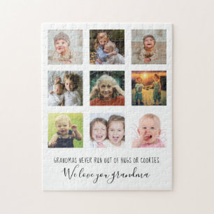 Puzzle Love You Grandma 9 Photo Collage Family White