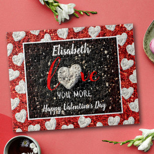 Puzzle Love You More Heart Photo Custom Name Occasion