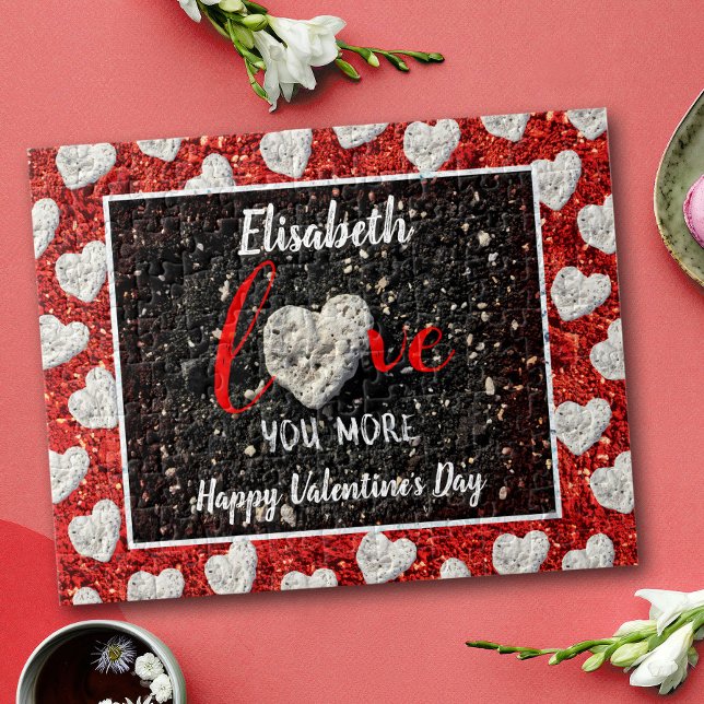 Puzzle Love You More Heart Photo Custom Name Occasion (Créateur téléchargé)