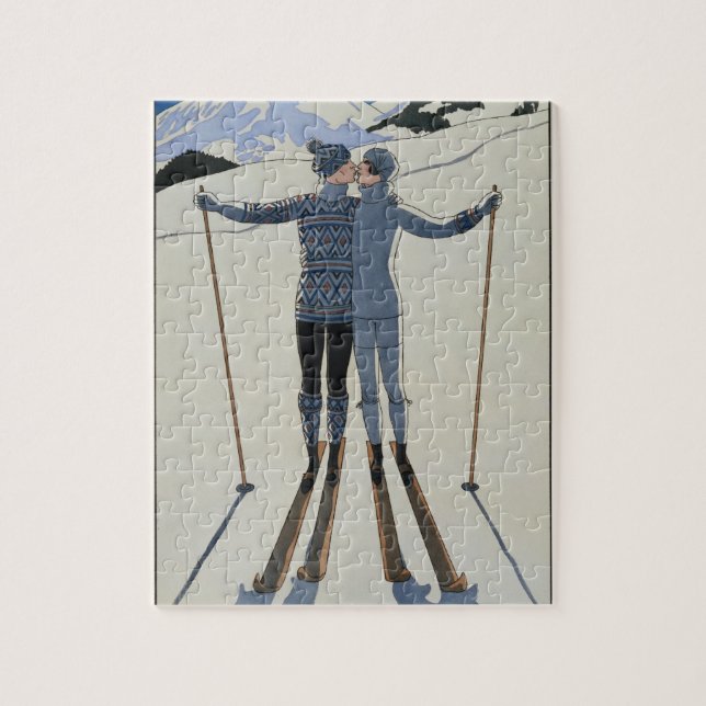 Puzzle <Lovers in the Snow> par Georges Barbier (Vertical)