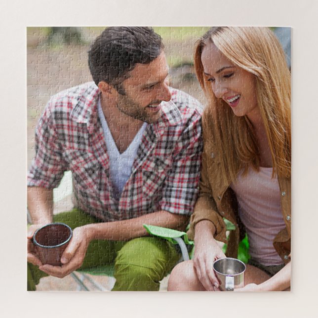 Puzzle Loving Couple Custom Outdoor Camping 20" x 20" (Vertical)