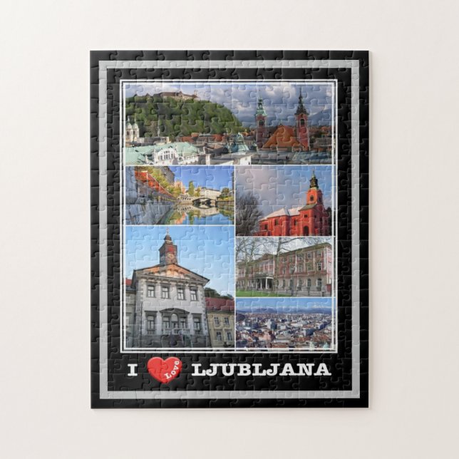 Puzzle Lubiana - Slovénie - I Love - (Vertical)