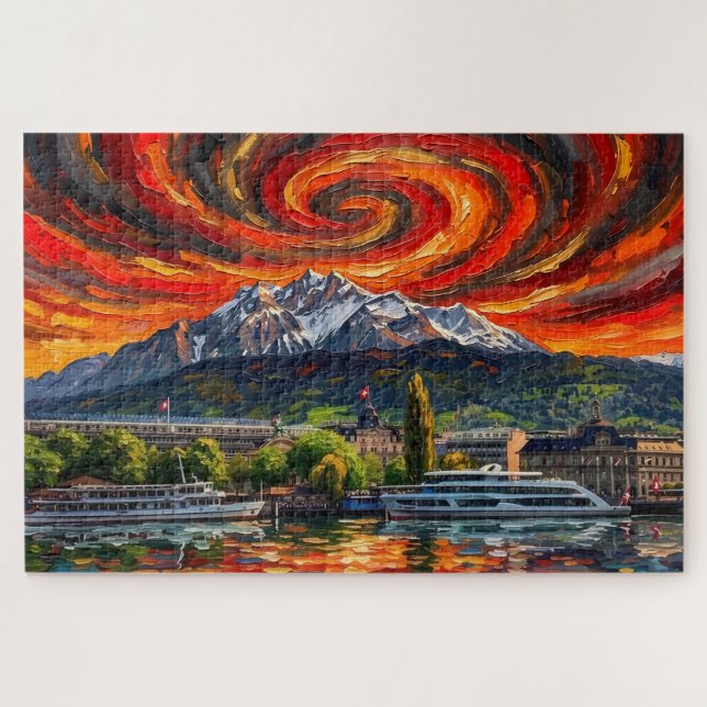 Puzzle Lucerne Alpine : Édition Galerie Solar Vortex (Horizontal)