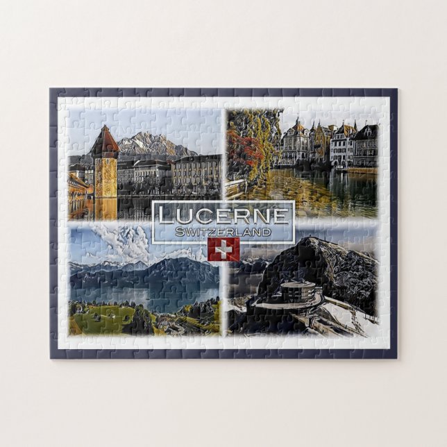 Puzzle Lucerne - Suisse - Mosaïque - (Horizontal)
