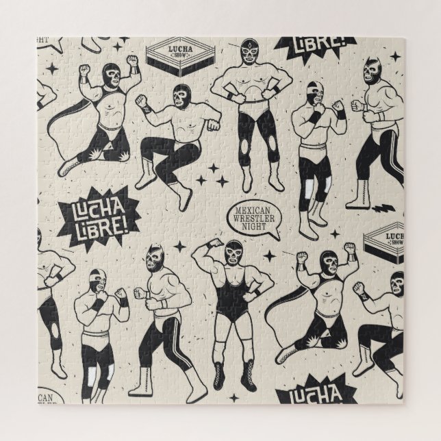 Puzzle Lucha Libre : motif de lutteurs mexicains (Vertical)