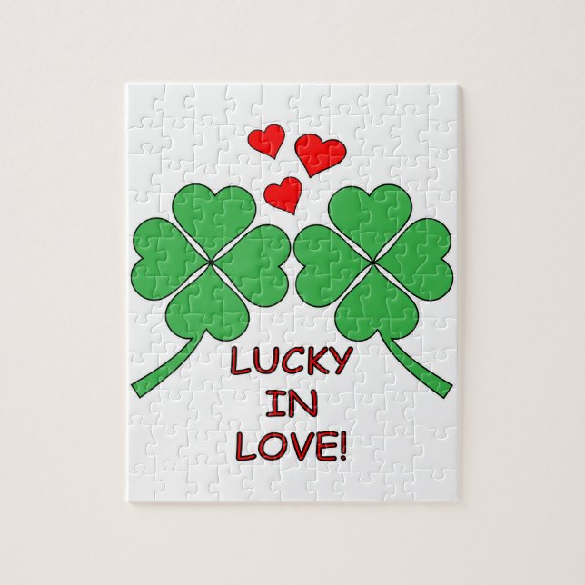 Puzzle Lucky In Love Hearts Clover (Vertical)