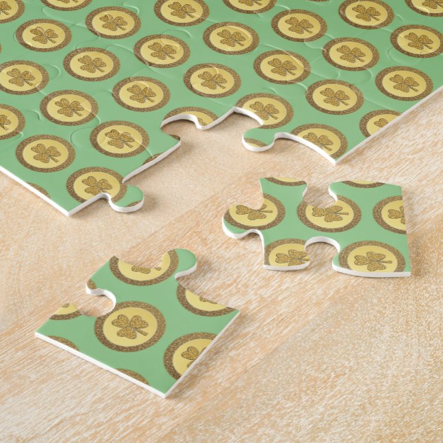 Puzzle Lucky Irish Shamrock Gold Coin (Côté)