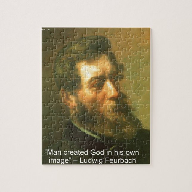 Puzzle Ludwig Feurbach & Man Created God Citation (Vertical)