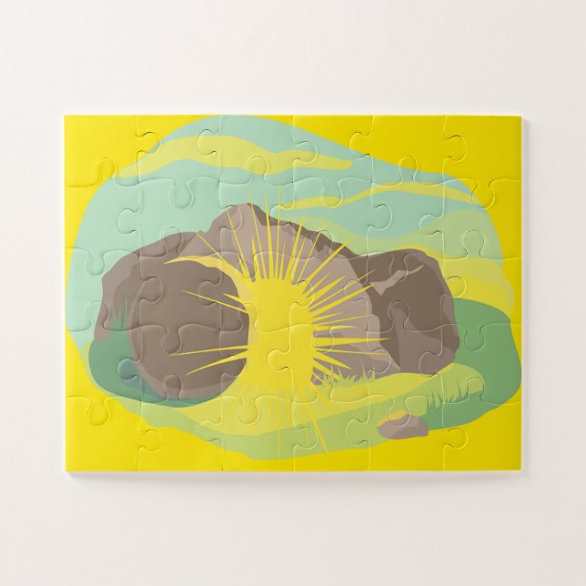 Puzzle Lumière Détruit Obscurité I Pierre Rolled Away I 3 (Horizontal)