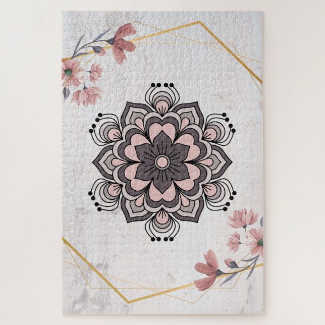 Puzzle Lumière Douce de Rangoli – Motif Botanique Paisibl (Vertical)