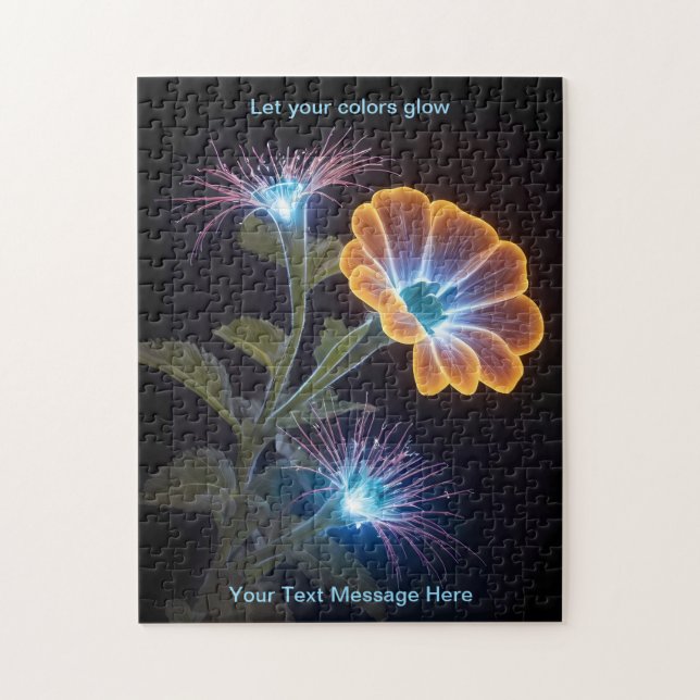 Puzzle Lumière Fleur de néon rayonnant (Vertical)