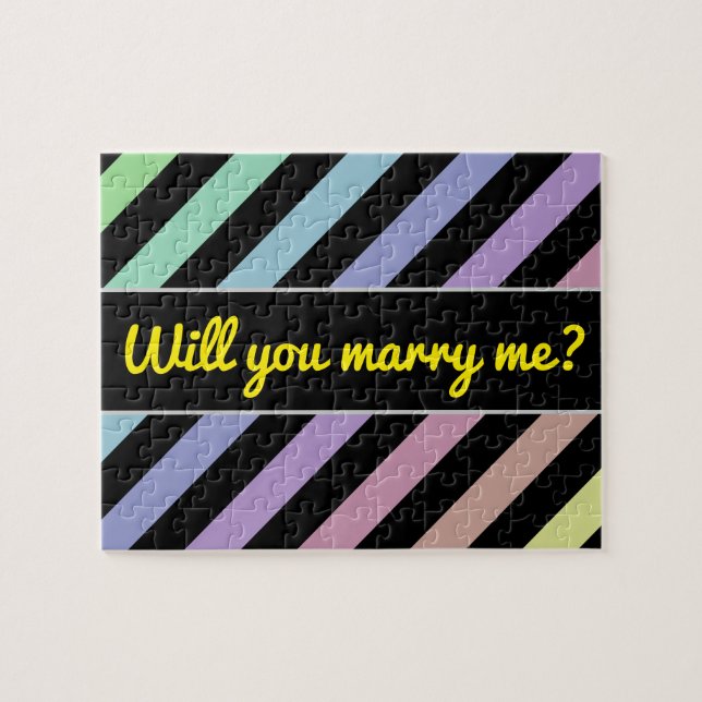 Puzzle Lumière Pastel Couleurs et Motif de rayures noires (Horizontal)