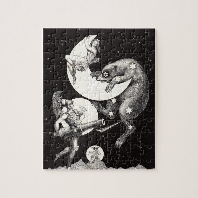 Puzzle Lune céleste ciel Univers Dieu Nuit Illustration (Vertical)