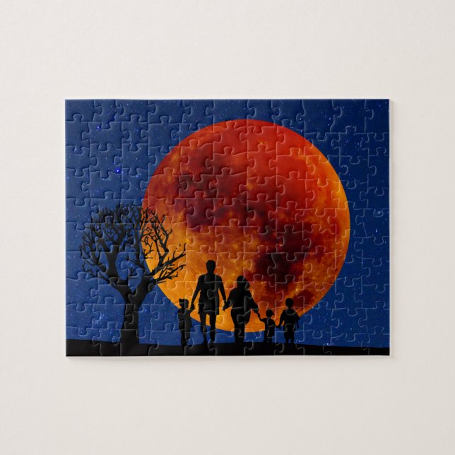 Puzzle Lune de sang Lunaire Famille Eclipse (Horizontal)