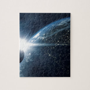 Puzzle lune de terre et soleil
