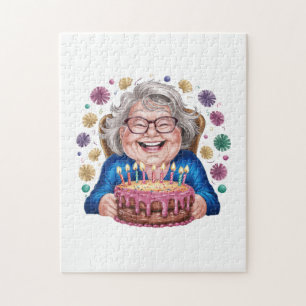 Puzzle Lunettes Bonheur Mamie Anniversaire Graphique