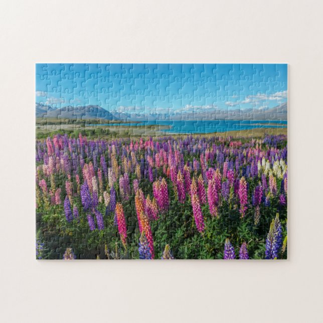 Puzzle Lupines de Russle au lac Tekapo | Nouvelle Zélande (Horizontal)