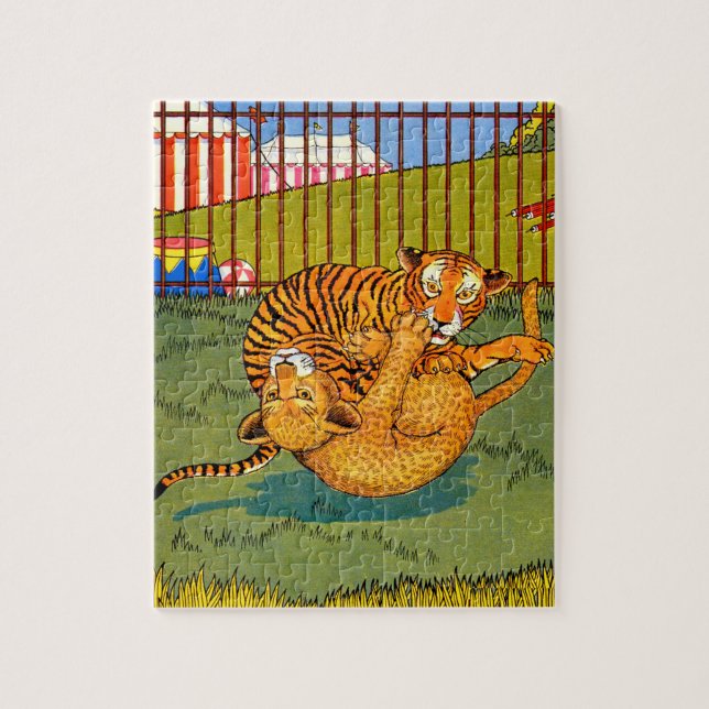 Puzzle lutte contre le tigre et le léopard (Vertical)