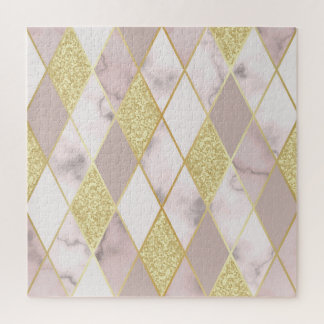 Puzzle Luxueux Marbre Golden Géométrique