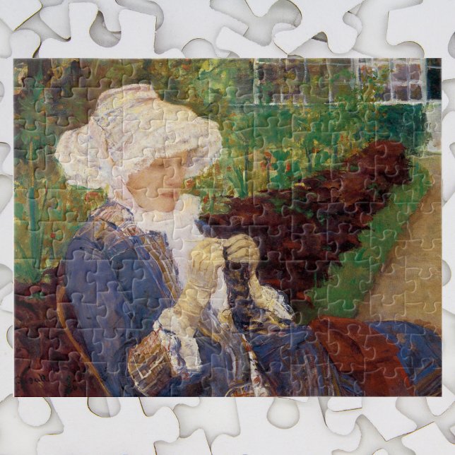Puzzle Lydia Crocheting en Jardin à Marly, Mary Cassatt (Créateur téléchargé)