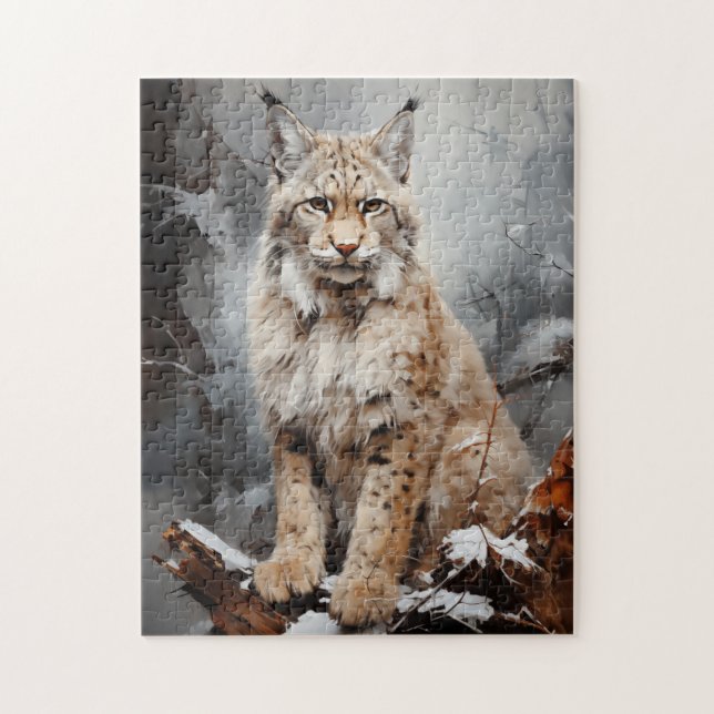 Puzzle Lynx en hiver (Vertical)