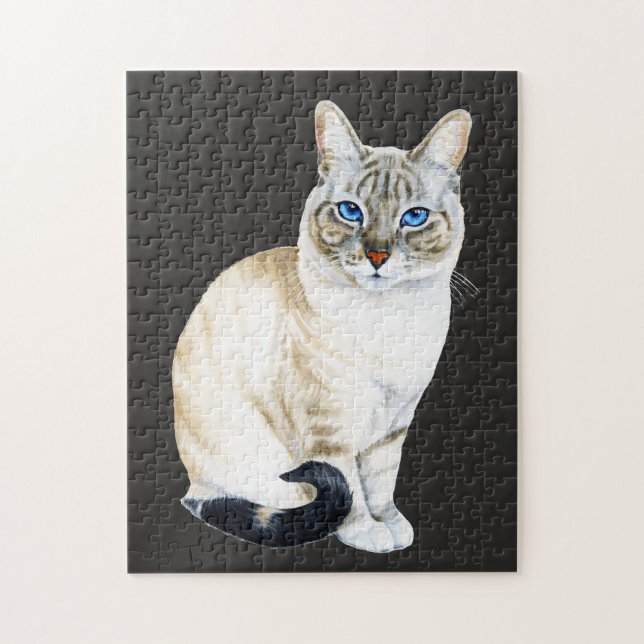 Puzzle Lynx Point Siamese Chat (Vertical)