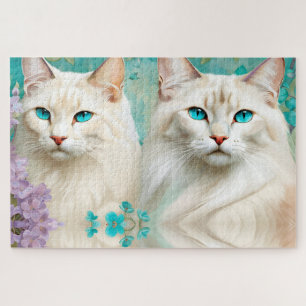 Puzzle Lynx Point Siamese Portrait Art