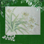 Puzzle Lys blancs<br><div class="desc">White Lily est une peinture brosse de style "gongbi" chinois traditionnel. Aquarelle et encre sur papier de riz. Le lis est appelé 百 合 en chinois, qui est prononcé băi hé, qui a la signification symbolique de "union heureuse pendant cent ans". Le lys est la fleur d'amour en Chine, donc...</div>