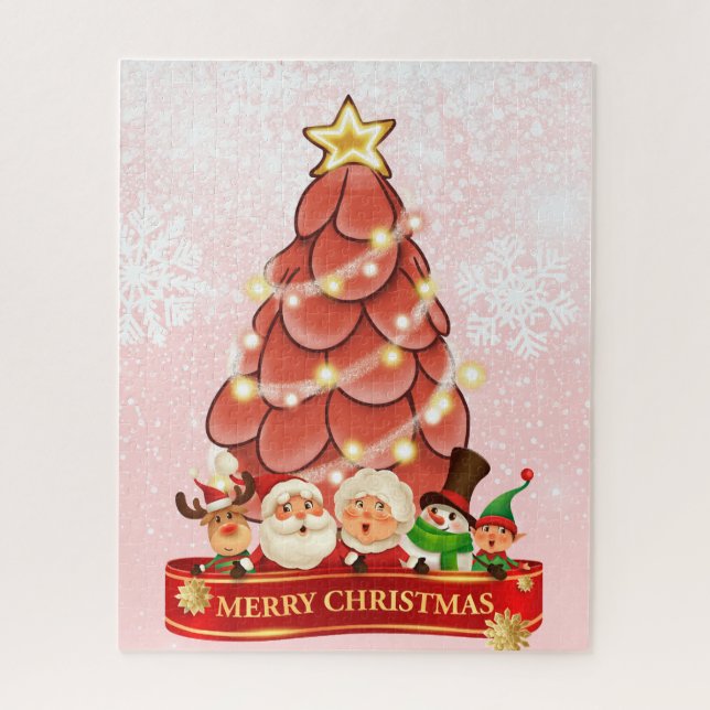 Puzzle M. et Mme Père Noël Pink Christmas Tree (Vertical)