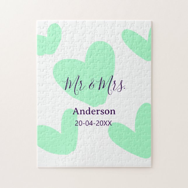 Puzzle M. & Mme ajoutent le nom de famille date année cad (Vertical)