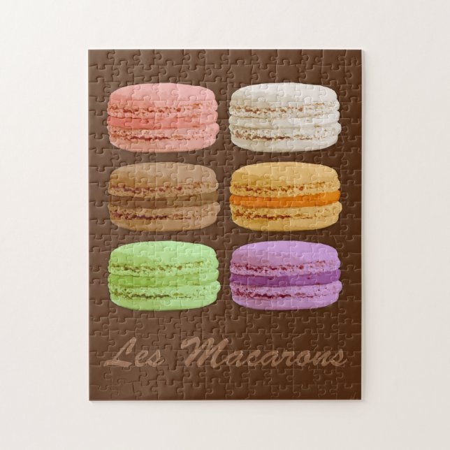 Puzzle Macarons français, Pastels multicolores (Vertical)